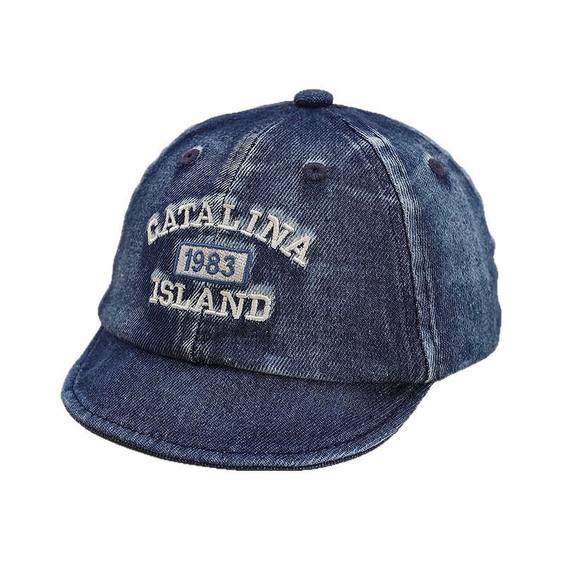 Cappellino da Baseball in Denim con Ricamo di Lettere per Bambini Primavera 2026 - Unisex per Neonati, Casual, con Visiera Morbida, Cappello alla Moda