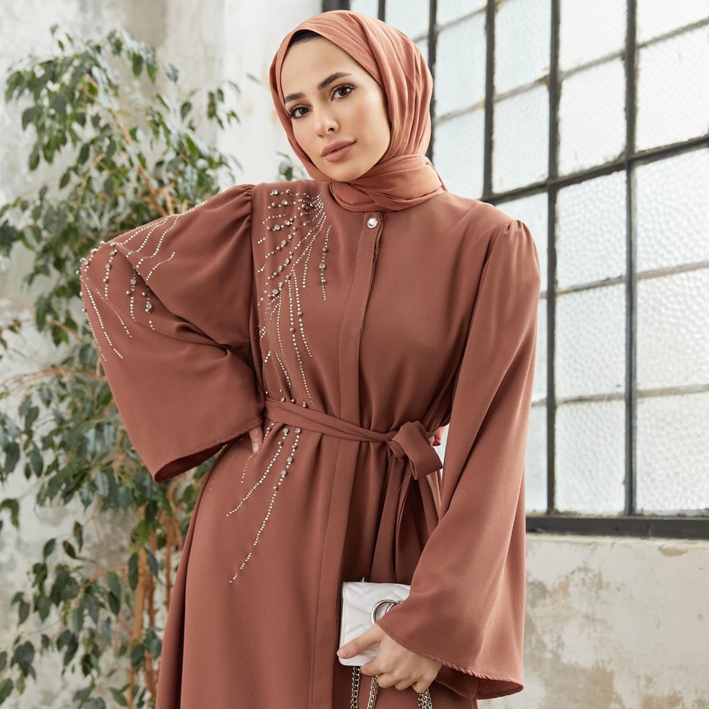 Viona Stone Abaya Damen Spezielle Oberbekleidung Abaya Topcoat Langes Kleid