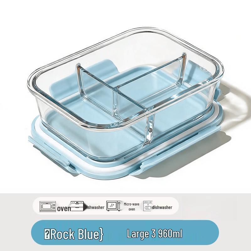 Ru Han Divided Glass Bento Lunch Box Set (2-Pack)