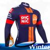 Winter Thermal Fleece Bahrain Long Sleeve Cycling Jersey Set Bib Pants Ropa Ciclismo Bicycle Clothing MTB Bike Mens Team Suit
