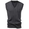 AIOPESON New Men Solid Color V Neck Knitted Sweater Vest Warm Sweater for Men