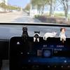 Cat Car Dashboard Decor Rear View Mirror Accessories, Set of 6 Mini Cats Cute Car Decorations Interior, Computer Monitor Figurines for Women Girl