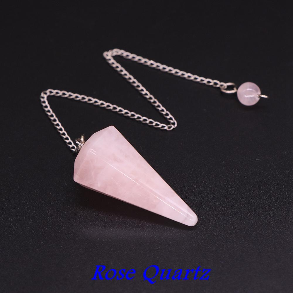 Natural Stone Quartz Agates Pendant Reiki Healing Crystal Cone Amethyst Charm Gems Pendulum Chakra Wicca For Divination Dowsing