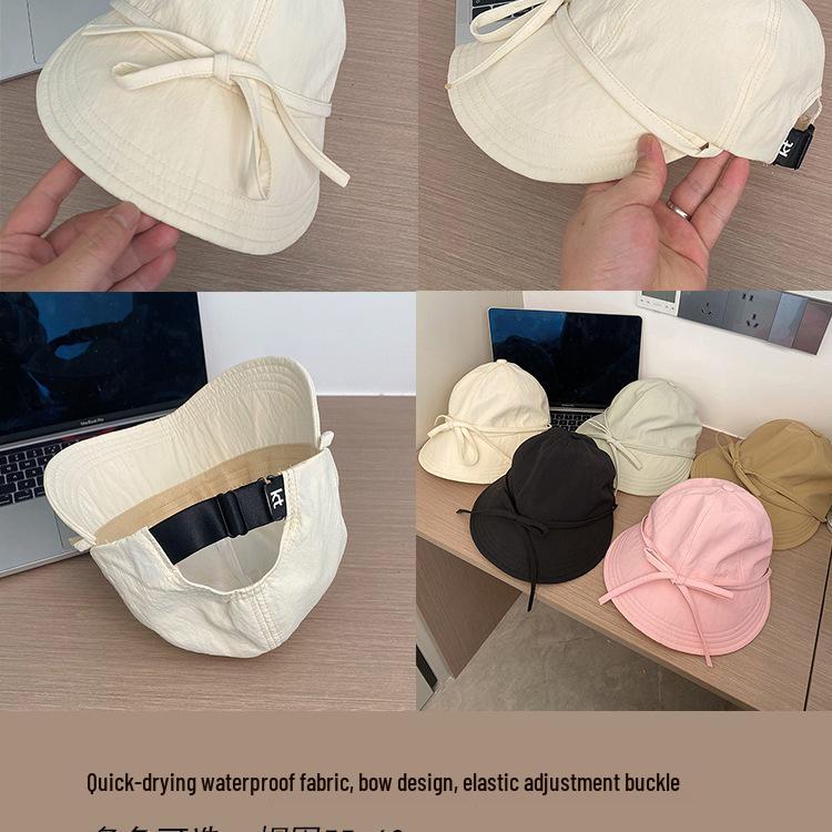 Women's Quick-Dry Bow Sun Hat – Spring/Summer Thin Duckbill Fisherman Style