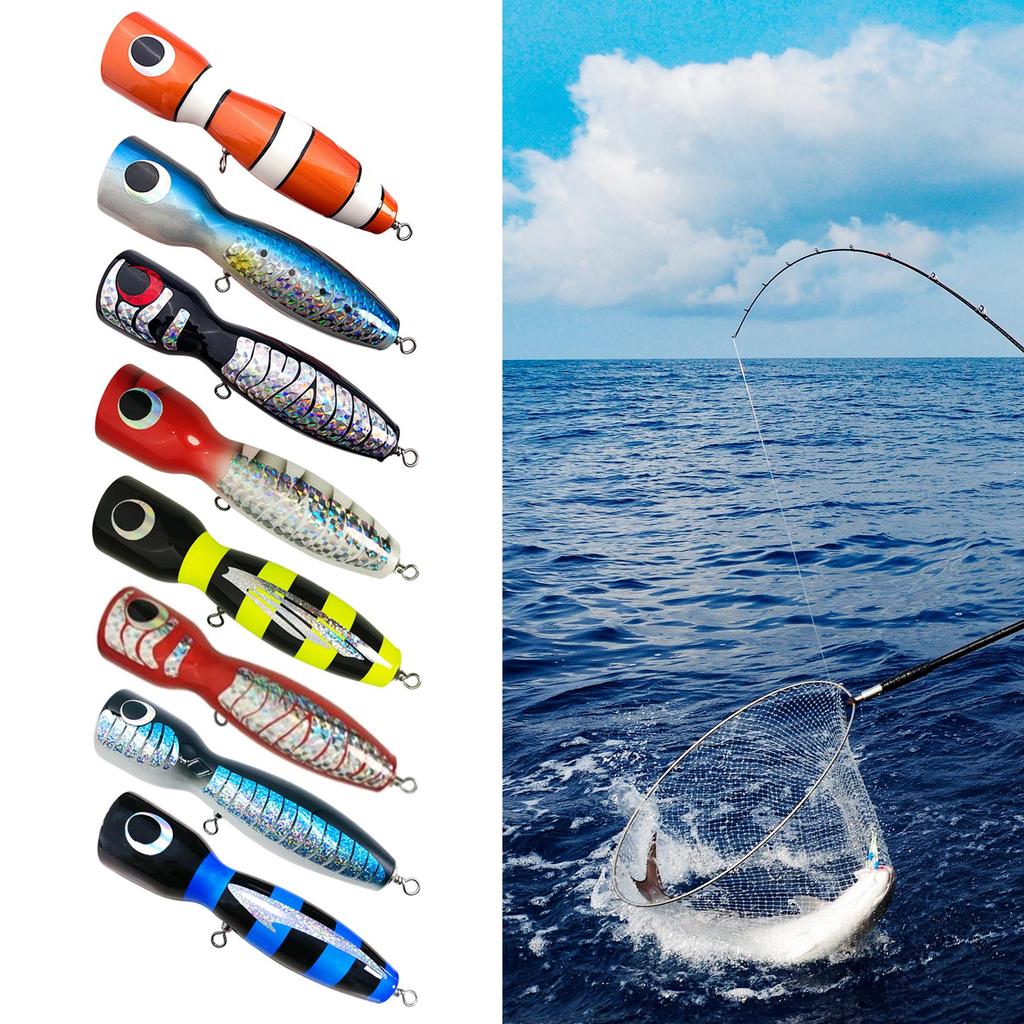 Wood Popper Lure Deep Sea Popper Fishing Baits Saltwater Fishing Baits Trolling Sea Fishing Baits Topwater Swimbait
