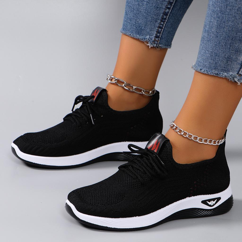 Spring New Women'S Sports Shoes, Fashionable, Breathable, Lightweight, Non-Slip, Wear-Resistant, Casual Sports Shoes, Flat Shoes