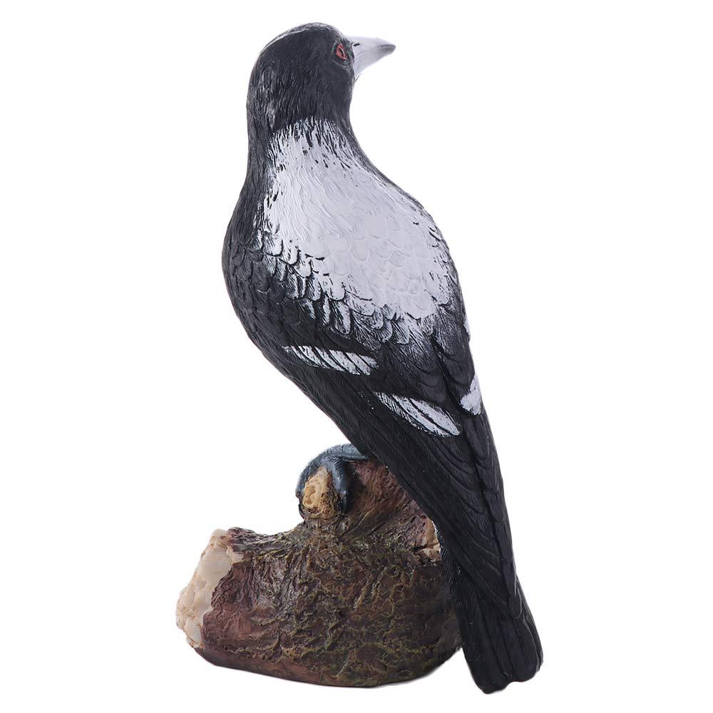 Resin Simulation Magpie Ornament Cute Animal Miniatures Figurine Bird Statue Office