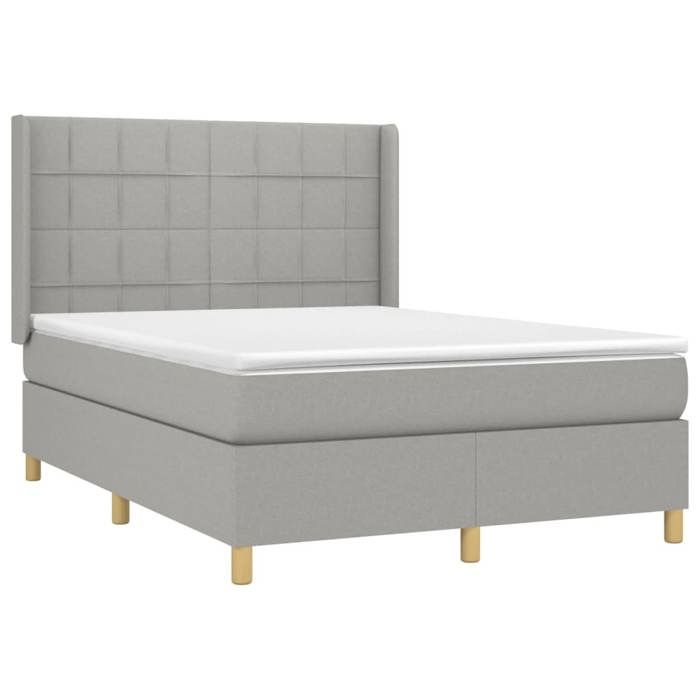 Maison Exclusive - Sommier à lattes de lit matelas LED Gris clair 140x200 cm Tissu