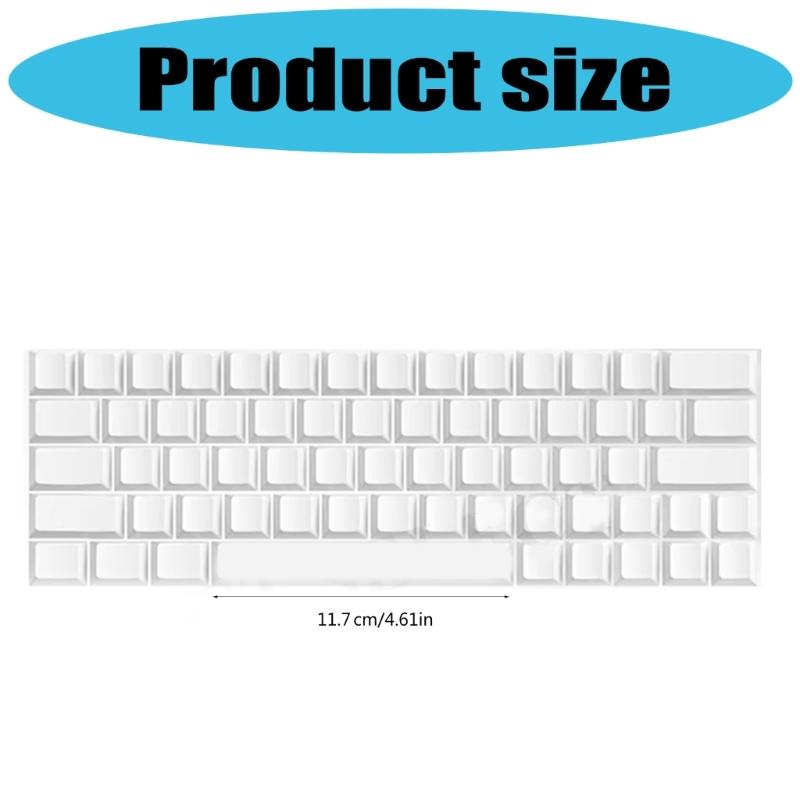 64Pcs PBT Blank DIY Keycap Mechanical Keyboards Original Profile No Print White Keycap Set for MX Switches