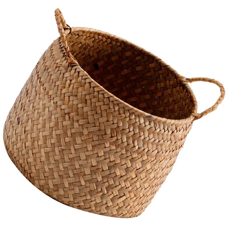 Woven Storage Box Japanese Style Woven Sundries Basket Cosmetics Organizer Box Woven Flower Basket