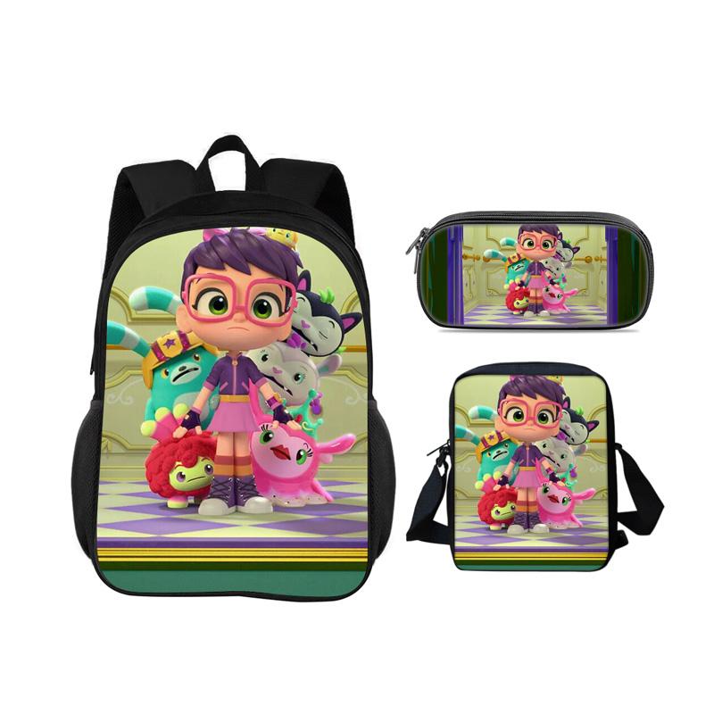 Abby Hatcher Rucksack Federmäppchen Umhängetasche 3-teiliges Set neuer Cartoon-Druck, bestes Geburtstagsgeschenk für Jungen und Mädchen, die zur Schule gehen
