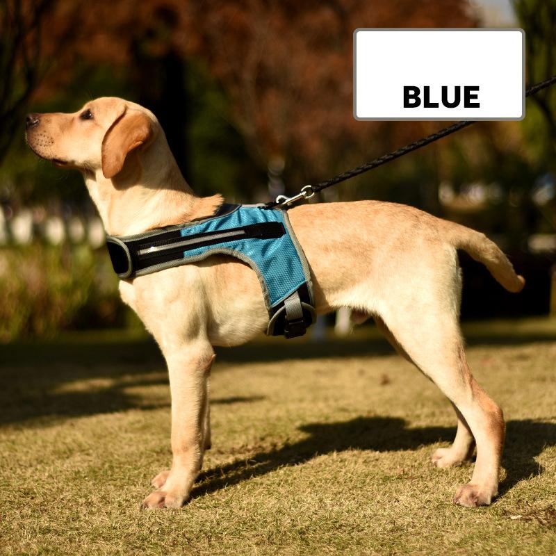 Manufacturer Breathable Outdoor Led Dog Harness Green Blue (Blue,S) синий