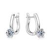 Silvere Glam Best-selling, Fashionable And Versatile Classic Six-prong Moissanite Earrings With Ear Buckles And Simple Silver Earrings