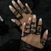 Ingemark 20 Pcs/Set Gothic Black Spider Butterfly Snake Shape Open Rings Women Trend Creative Star Heart Rings Halloween Jewelry