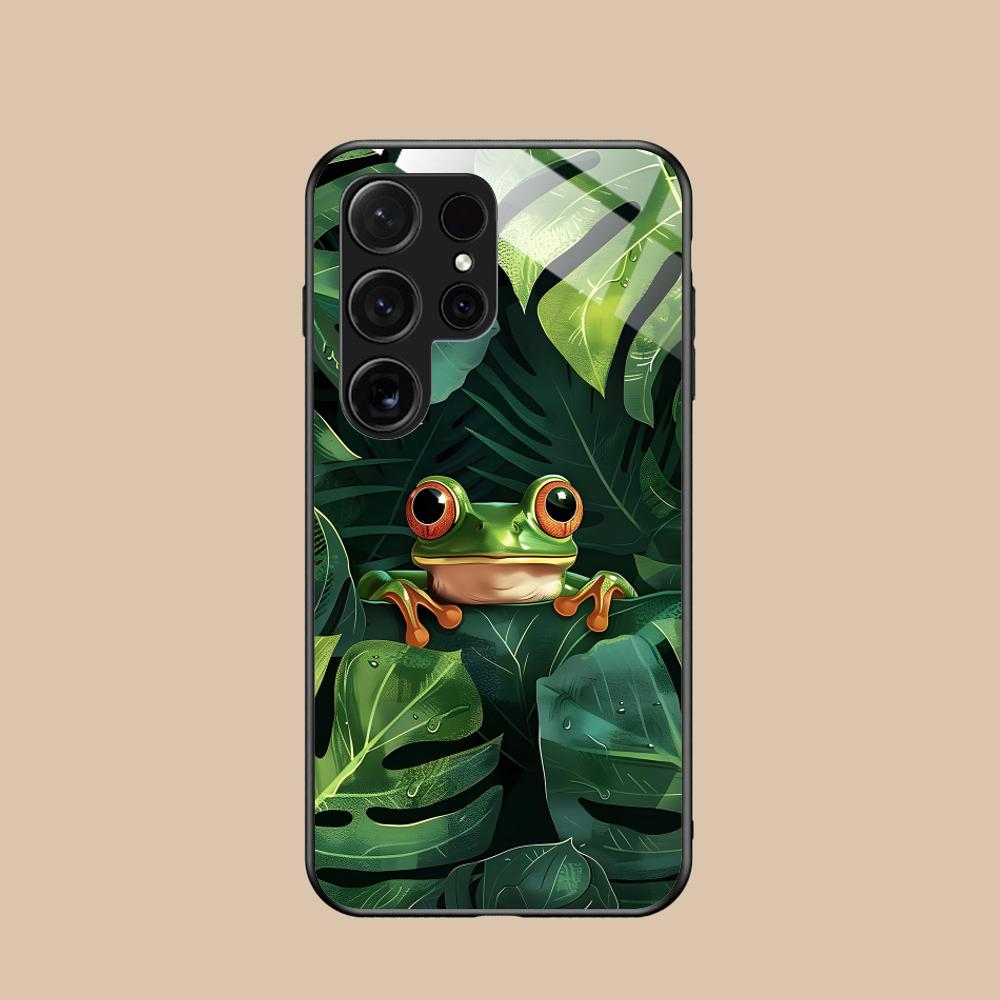 

Kawaii Frog Phone Case for Samsung Galaxy A56 55 54 53 52 51 36 35 34 23 16 15 5G Glass Protective Cover Galaxy A26 5G