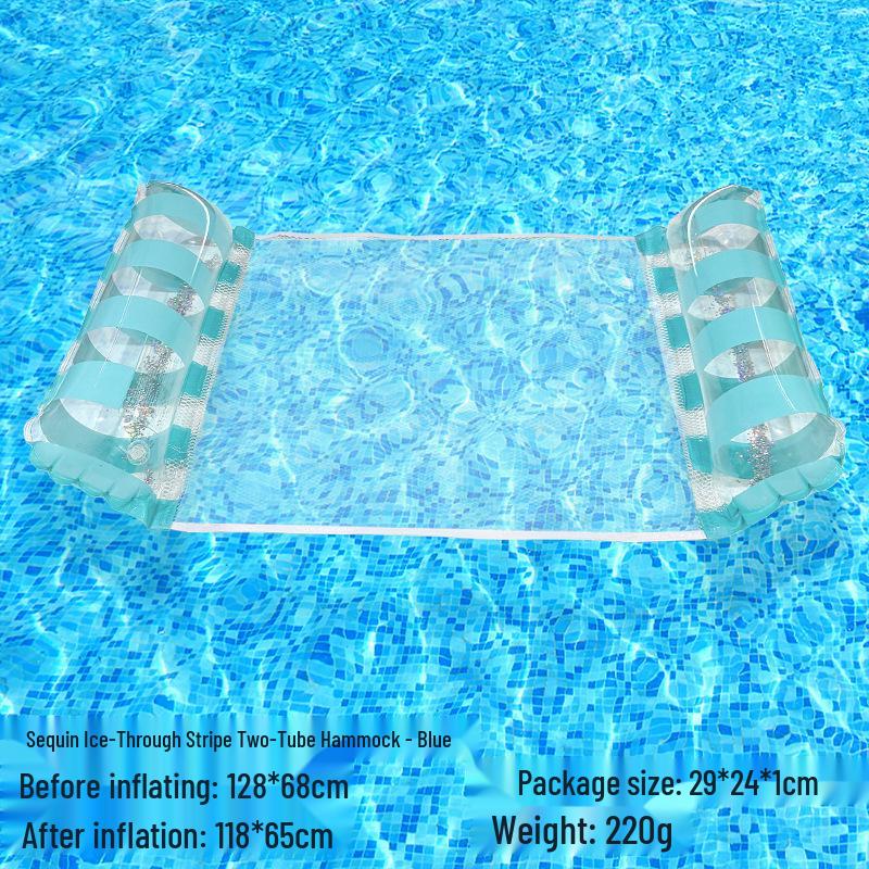 Tumbona Flotante Inflable Plegable Transfronteriza con Respaldo y Malla