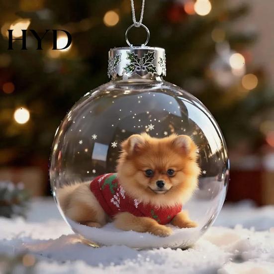 Handmade Glass Christmas Decorations Bird Acrylic Ornaments 2D Cardinals Animal Tree Elegant Decor Handcrafted Holiday Hanging for Home 3D Balls