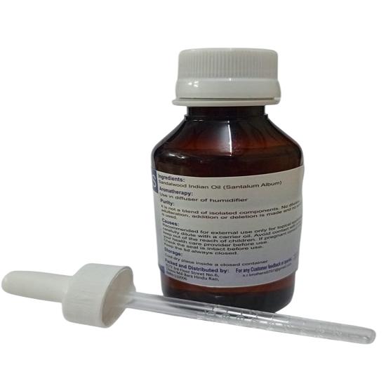 S.R Brothers Sandalwood Indian (Santalum Album) Pure & Natural Therapeutic Grade Essential Oil Plastic with Dropper