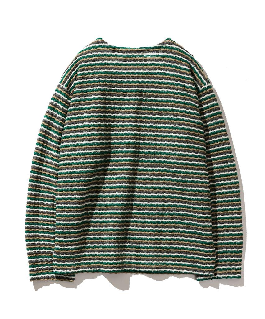 VASTIC Oversized Grunge Striped Knit_Green