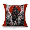 Japanese Ink Painting Geisha Samurai Spirit Tattoo Black Red Sakura Sushi Store Decoration Throw Pillow Case Linen Cushion Cover
