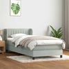 Box Spring Bed with Mattress Light Grey 80 x 220 cm Velvet