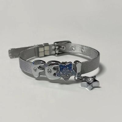 1 Stück Mode Stern Anhänger Y2K Legierung Leder Silberfarbe Schwarze Farbe Armband Frau Party Täglich Geschenk