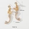 Pinkdudu Romantic Mermaid Pearl Drop Earrings Elegant Shiny Zircon Gold Plated Fantasy Creature Office Party Earring Gifts PD643
