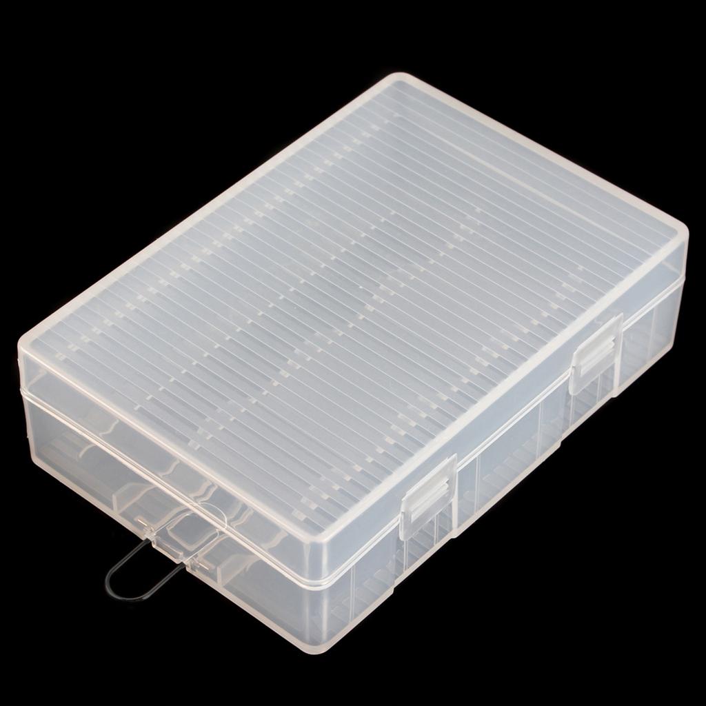 Transparent Hard Plastic Case Holder Storage Box for Model 26650 Batteries, Portable Battery Organizer