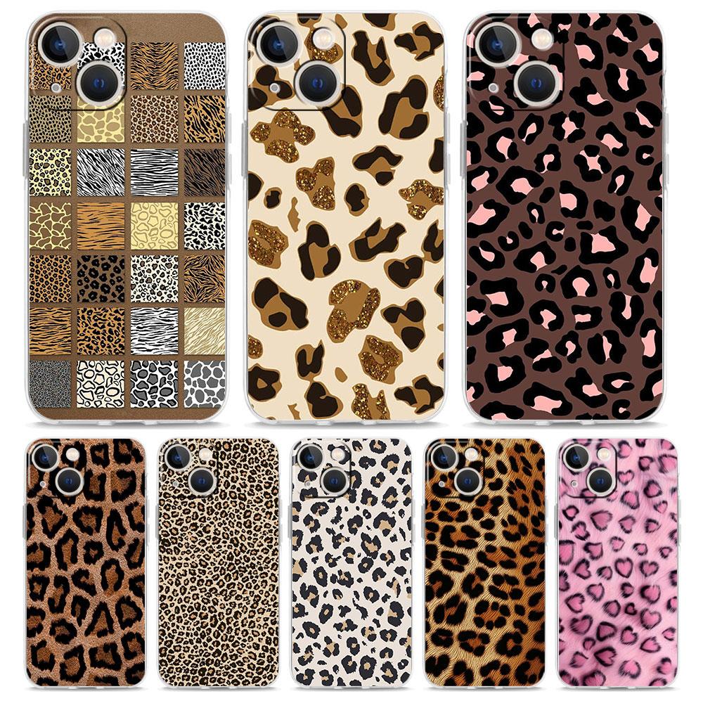 Phone Case For iPhone 17 Air Cases iPhone 16 15 12 13 14 Pro Max SE 7 8 Plus iPhone11 Clear Cover Fashion Tiger Leopard Print