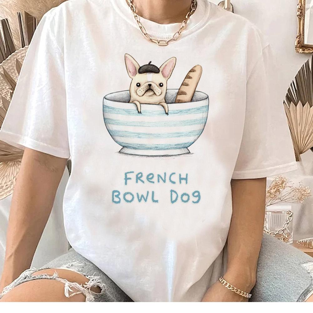 French Bulldog Tshirt Female Y2k Grunge Unisex Vintage Psychedelic Tshirt Comfortable Y2k Retro Pastel University Aesthetic