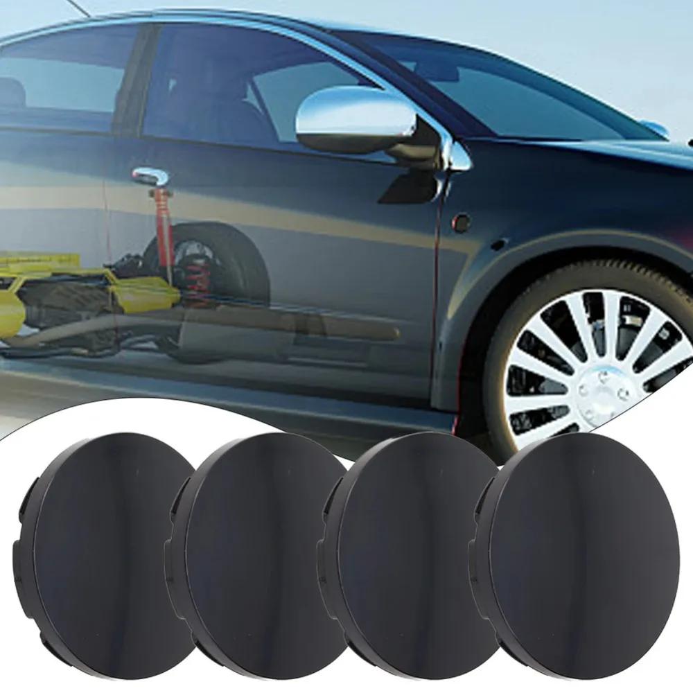 4 Stück 55mm/2.17in Auto Radmitte Kappe ABS Kunststoff Schwarz Auto Felgen Leichtmetallrad Nabenkappe Auto Zubehör