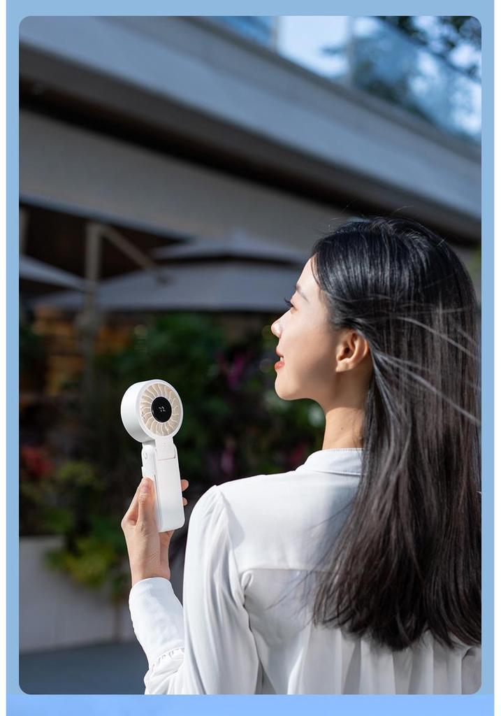 Rechargeable Portable Mini Handheld & Stand Fan with Digital Display - Outdoor High-Speed Essential