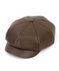 Yunibeosyeolkemiseuteuli Leder-Newsboy-Kappe mit Gürtel Braun