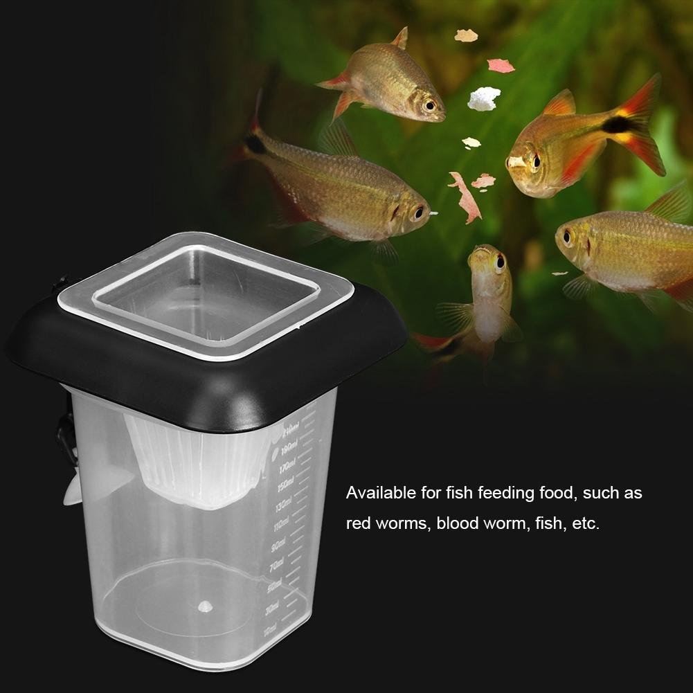 Aquarium Feeding Funnel, Plastic Aquarium Feeding Cup, Floating S with Transparent Scale with Suction Cup for Aquarium