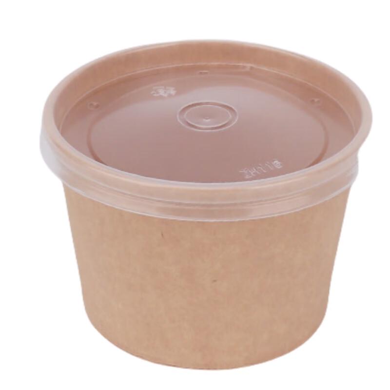 DISHJOY Disposable Kraft Paper Round Soup Containers