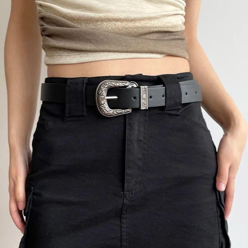 Trendy Black Pu Belt With Elegant Design For Stylish Millennial Fashionistas