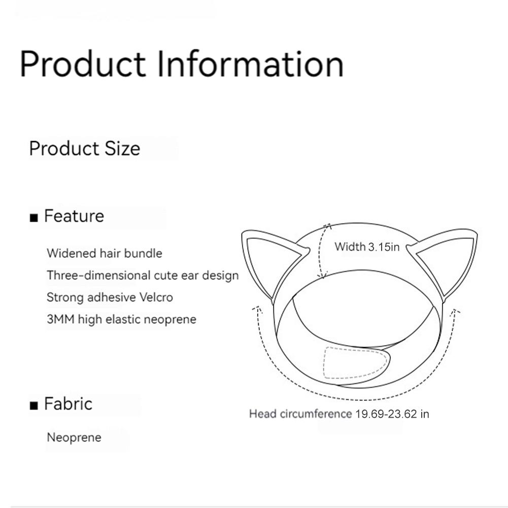 3mm Diving Headband Black Cat Ears Swimming Headband Neoprene Scuba Wetsuit Hood for Women Kids Keeping Water Out Hold