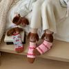 Women's Non-Shedding Coral Fleece Sleep Socks - Cute Cartoon Puppy Design with Big Ears, Warm Mid-Calf Socks for Autumn and Winter.