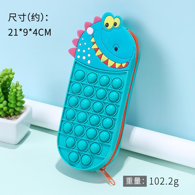 Cartoon Silicone Pencil Case Pop It Fidget Toy Stress Relief Multifunctional Stationery
