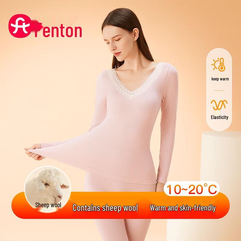 FENTENG Women's Wool Blend Thermal Underwear Set