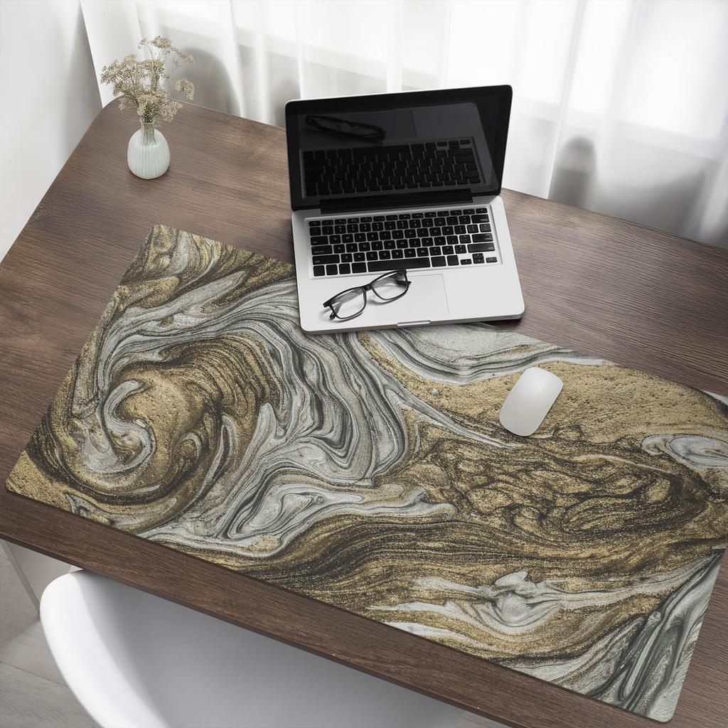 Podkładka Na Biurko Pod Mysz Klawiaturę I Laptopa Marmurowe Wiry 120X60 Cm
