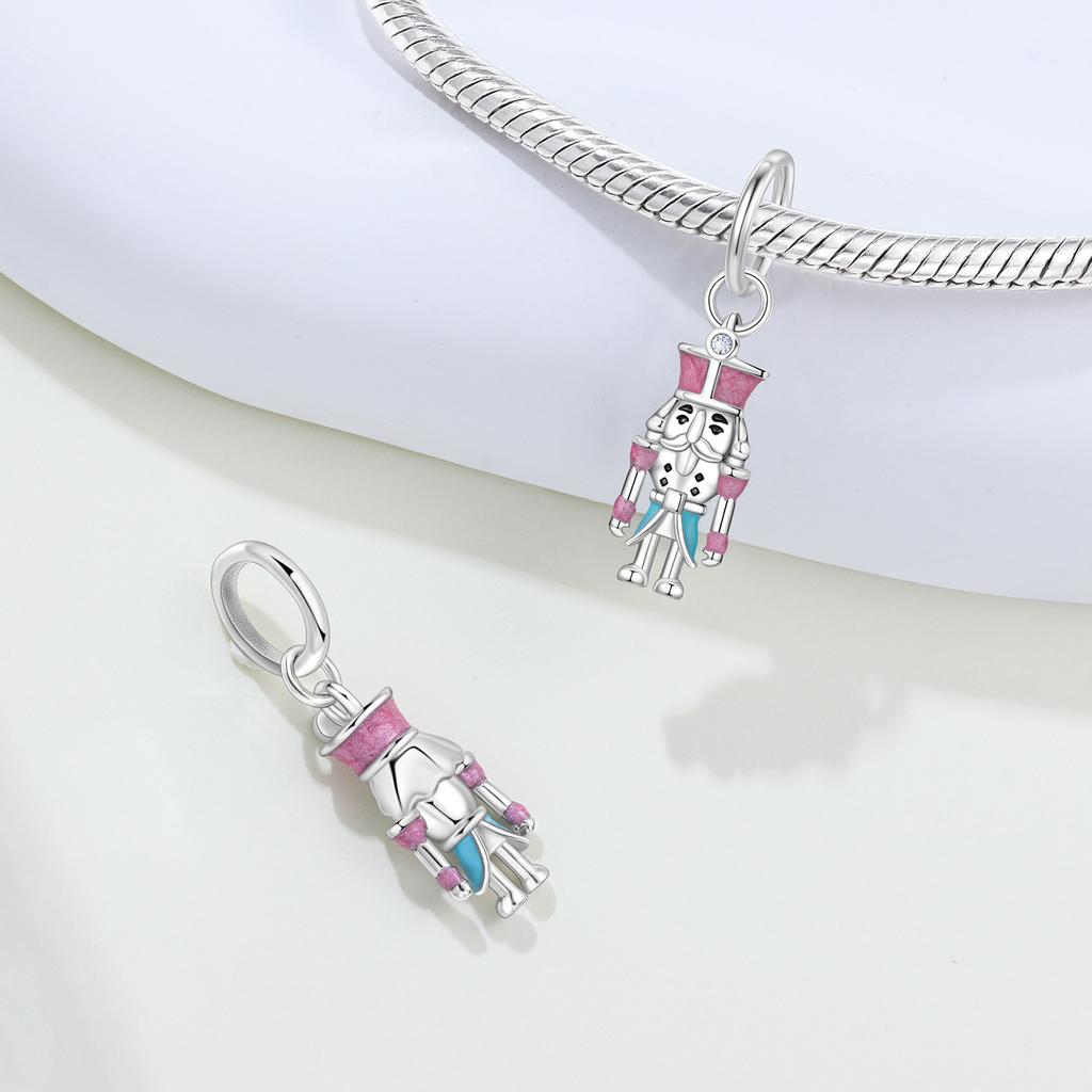 Winter Christmas Fairy Tale Series Beads Copper Nutcracker Charm Women'S Jewelry Diy Gift