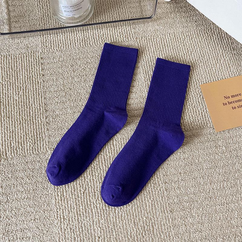 Women's Trendy Candy Color Thin Mid-Calf Socks - Colorful Japanese Style Summer Pile Socks