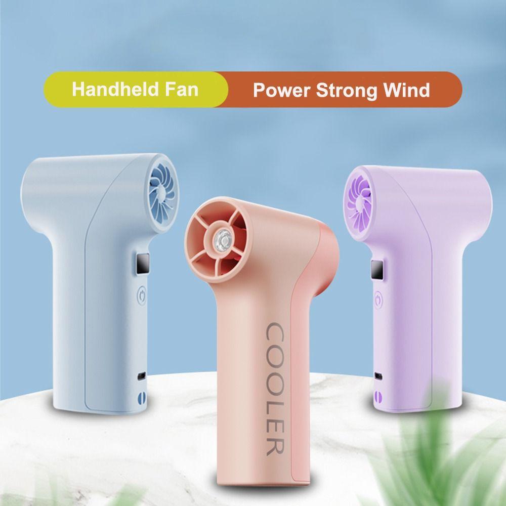 5 Speed Wind Handheld Cooling Fan LED Display Electric Fan Portable Turbo Fan  Outdoor Camping