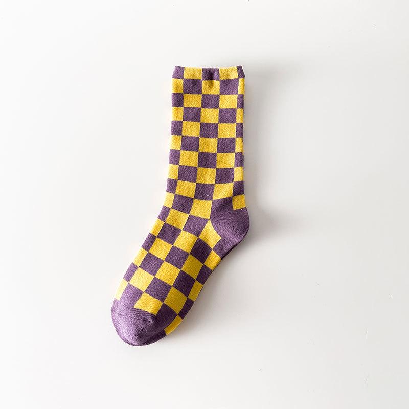 Szechuanpfeffer Damen Kniehohe Karosocken - Herbst/Winter Trendige Mode