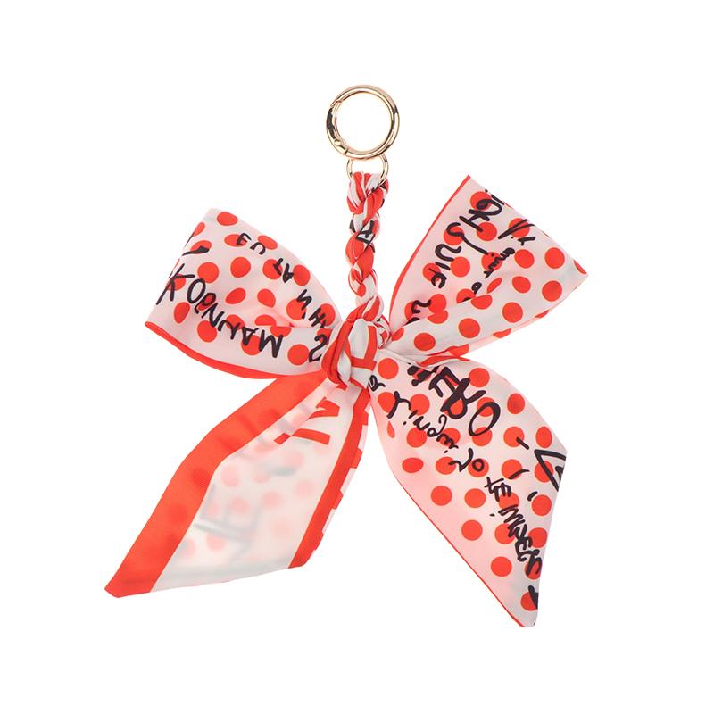 Porte-clés nœud papillon ruban élégant coréen écharpe en soie douce porte-clés porte-clés de voiture breloques de sac pour femmes accessoires de clés pour cadeaux de fille