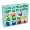 Wooden Geometric Shape Sorting Box For Kids Educational Toy With Color Matching