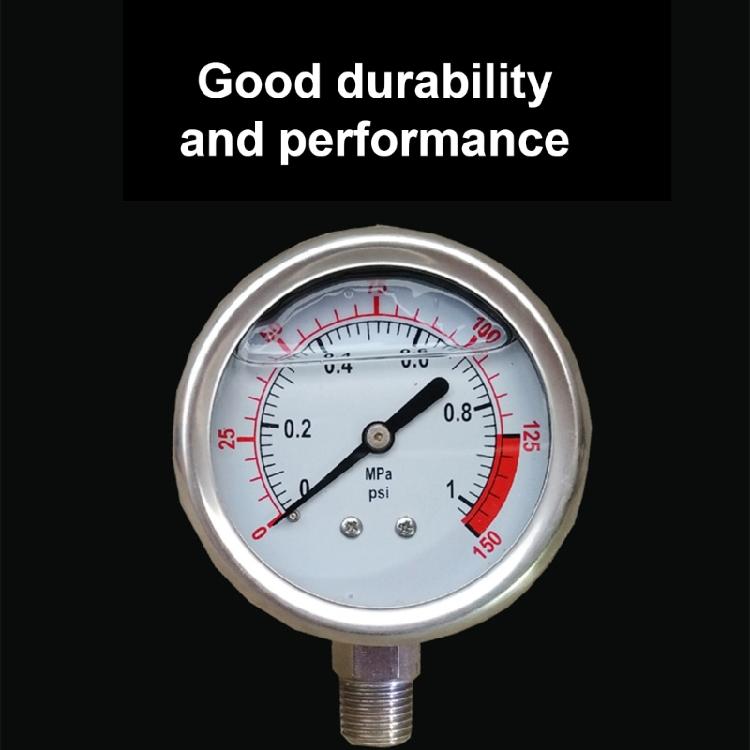 Radial Style Dials Pressure Gauge 0-0.1Mpa/3.0Mpa Ranges 304 Stainless Steel Case Copper Movement For Mechanical Systems