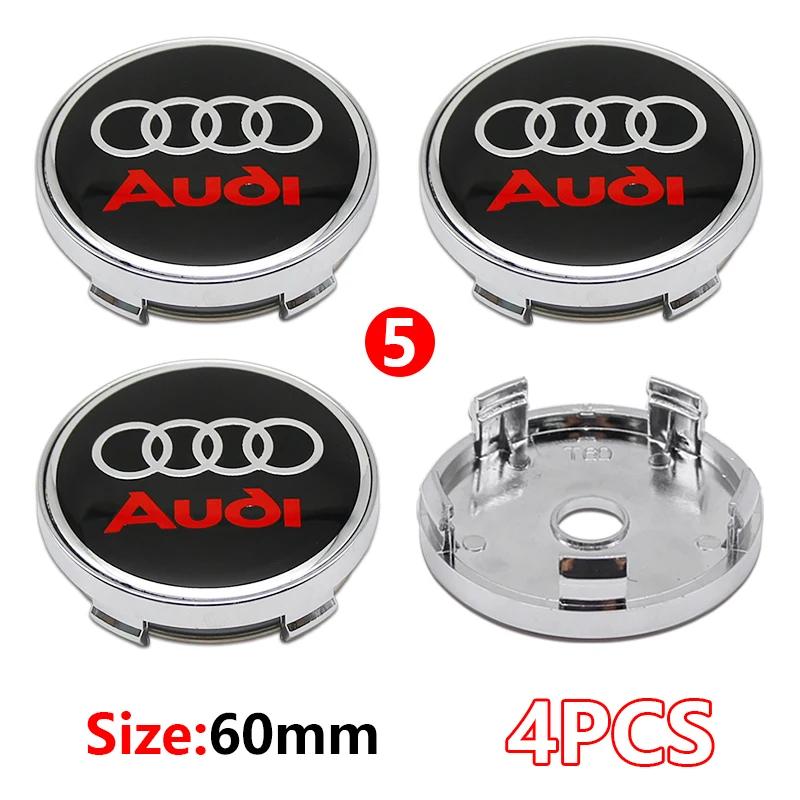 4 Pezzi 56mm Coprimozzo Cerchione Identità Sovrapposizione Per Audi RS B8 B9 S A3 8V A4A6 C7 C6 A5 Q3 Q5 Q7 A1 Accessorio Tuning Motorsport