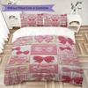 Gorgeous Bow Pattern Bedding Uilt Set Uilt Cover Pillowcase Home Decoration Birthday Gift (1 * Duvet Cover + 2 * Pillowcase  Without Core)112